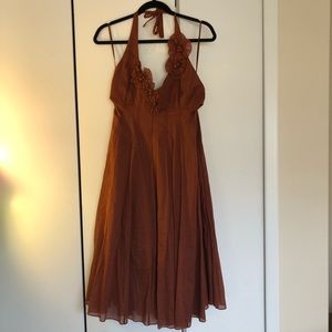 Rust Rebecca Taylor halter dress